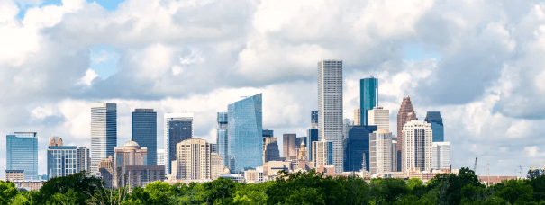 Houston skyline representing commercial investment sales